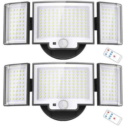 CLAONER LED Security Lights Motion Sensor Outdoor, Dusk to Dawn 20W 3000LM Floodlight 6500K 3 Modes, IP65 Waterproof 3 Head Detected Flood Light for Garage, Yard, Door, Porch, Patio (2 Pack)