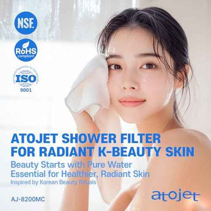 Filter Showerhead Inspired By Korea's Beauty Culture | Carbon Composite Filter | Single Set (Hose, Mount, Teflon Tape, Wrench) (AJ8200MC-SET-SNG)