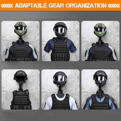 HLOGREE Motorcycle Helmet Holder Rack Wall Mount, Tactical Equipment, Metal Helmet Holder Mount with Hooks, 88lbs Load Capacity, for Motorcycles, Baseballs, Rugby, Military Equipment