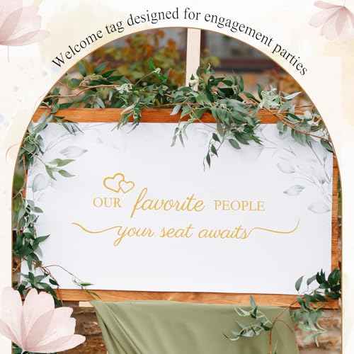 3 Pcs Wedding Seating Chart Decal Stickers DIY Our Favorite People Your Seat Awaits Vinyl Decal Wedding Sign Decor Seating Chart Board Mirror Stickers(Gold)