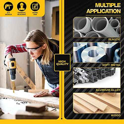 1/8" Titanium Drill Bits, HSS Metal Jobber Length Twist Drill Bits, 135¡Æ Split Point, Suitable for Drilling in Metal, Plastic, Wood, Pack of 20pcs, BECOLLO¡¦