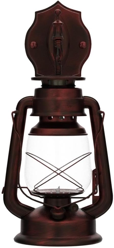 Rustic Wall Sconce Lantern Light, Vintage Wall Light Fixture with E26 Base,with Glass Shade, Waterproof Wall Mounted Lighting Fixture with Frosted Shade for Porch Garage Room W7 x H15