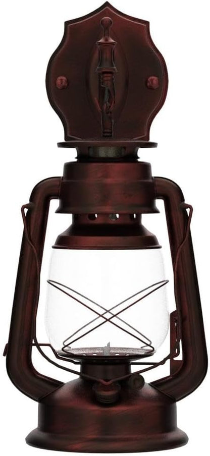 Rustic Wall Sconce Lantern Light, Vintage Wall Light Fixture with E26 Base,with Glass Shade, Waterproof Wall Mounted Lighting Fixture with Frosted Shade for Porch Garage Room W7 x H15