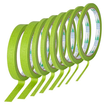 8Rolls Fine Line Tape Thin Painters Tape Total 160yards Pinstripe Masking Tapes 1/8, 1/4, 1/2 inch Width Art TapeSmart Selection Painter Adhesive Automotive for DIY Car Auto Paint (Green, Mixed Sizes)
