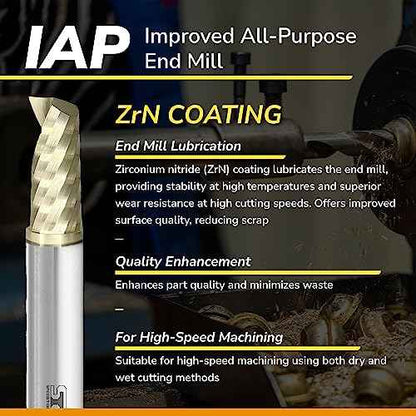 SPEED TIGER Solid Carbide CNC Spiral O Single Flute End Mill - IAP1/8"Diameter 1/4" Shank, 2"OVL(1 Piece, 1/8") - For Aluminum, Wood, Plastic, Brass, Copper Cutting ? Mill Bits Sets for Professionals