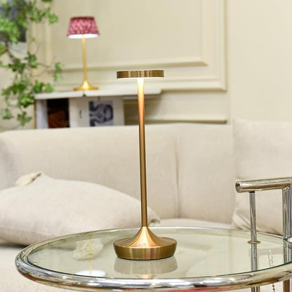 Cordless Table Lamp Rechargeable - 6000mAh LED Battery Operated Table Light - Portable Touch Dimmable Outdoor Waterproof Table Lamps for Patio Restaurant Dining (2 Bronze)