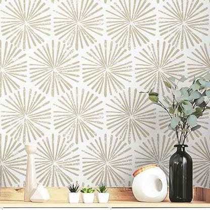 Safiyya 118"x17.3" Peel and Stick Wallpaper Boho Contact Paper Peel and Stick Wall Paper Modern Self Adhesive Removable Wallpaper Beige Geometric Wallpaper for Bedroom Covering Vinyl Rolls