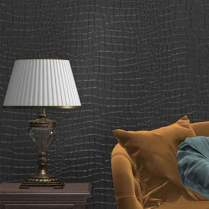 Black Wallpaper Peel and Stick Wallpaper Self Adhesive Removable Wall Paper Vintage15.7 x118 Textured Wallpapers Dark Black Contact Paper for Bedroom Cabinets and Drawers Vinyl Roll