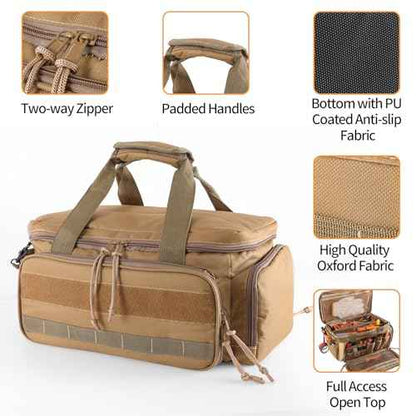 16-Inch Tool Bag with 16 Packets,Tools Bag for Men with Anti-friction Bottom,Tactical Range Bag,Electrician Tool Bag Organizer,Mechanics Tool Storage Bag for Repairman,Carpenters,Handyman,Khaki