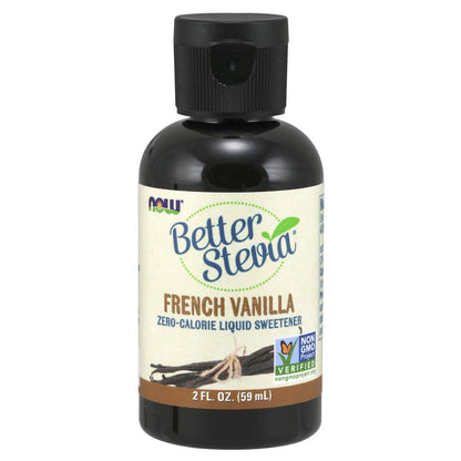 NOW Foods BetterStevia French Vanilla Zero-Calorie Liquid Sweetener, Keto Friendly, Suitable for Diabetics, No Erythritol, 2-Ounce