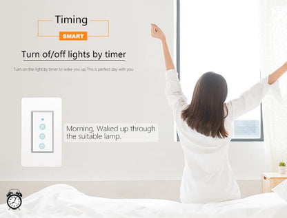 Nexete Smart Wi-Fi Double Light Switch, 2 in1 Single Pole Switch Compatible with Alexa Google Assistant & IFTTT,Remote Control, Timing Function No Hub Required (1-Pack Double)
