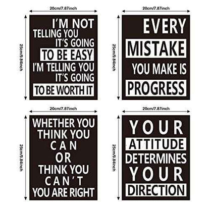 Zonon 9 Pcs Inspirational Wall Decals Spiritual Motivational Wall Stickers Positive Quotes Sayings Phrases Decals for Library Home School Office Art Decorations, 8 x 10 Inches