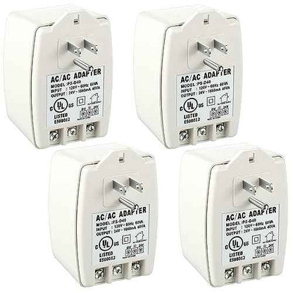 Hotop 4 Pack 24 Volt Transformer, 40 VA AC Transformer Plug in with PTC Fuse Compatible with All Versions of Ring Doorbell and Thermostat, Compatible with Nest, Ecobee, Sensi/Honeywell/24V Adapter