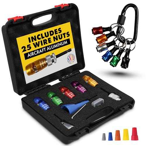 Wire Stripper for Drill - Electrical Wire Twister Tool for Drill, 6/8/10/12/14 AWG Kit with Socket Bit Holder, Hex Shank Adapter, Keychain, Screwdriver Extension, Quick Change Bit Organizer