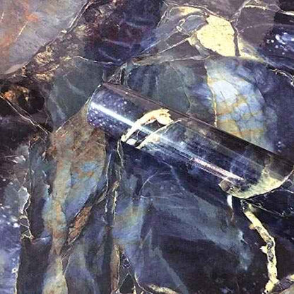 UPREDO Blue Stone Adhesive Marble Paper Granite Look Marble Effect Gloss Vinyl Peel and Stick Countertops Covering Sticker Sheet Roll 15.8inch by 79inch (15.8inch X 79inch, Blue Stone)