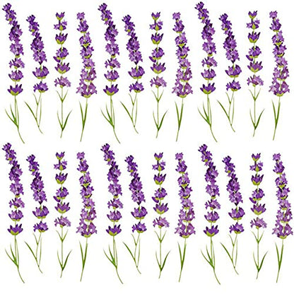 Maydahui 6 Sheets Lavender Flowers Wall Decals Garden Purple Floral Wall Corner Stickers(7.25 x 54 Inch) Peel Stick Removable Art Mural Decor for Living Room Nursery Bedroom