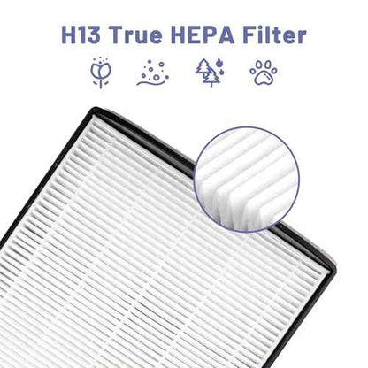 1183800 Replacement Filter Compatible with Whirlpool WPT80(P/B) & 817800 fit Whispure Large Tower Air Purifier, with 2 H13 HEPA Filters + 8 Activated Carbon Pre-Filters