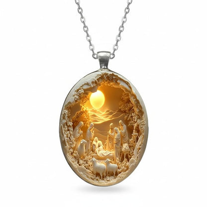 Men’s Artistic Pendant Necklace with Chain Vintage Style Statement Jewelry, Yellow