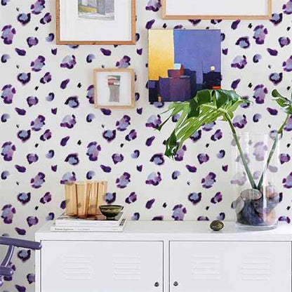 6 Sheets 180 Pcs Purple Leopard Print Wall Stickers, sacinora Animal Spot DIY Speckles Wall Decal Removable Vinyl Peel and Stick for Living Room Bedroom Playroom Furniture Refrigerator Home Decoration