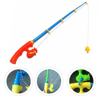Toyvian Portable Fishing Pole, 22inch Lightweight Starter Fishing Rod for Beginners Easy-to-Handle Outdoor Practice Pole for Summer Lake and Pond Fun