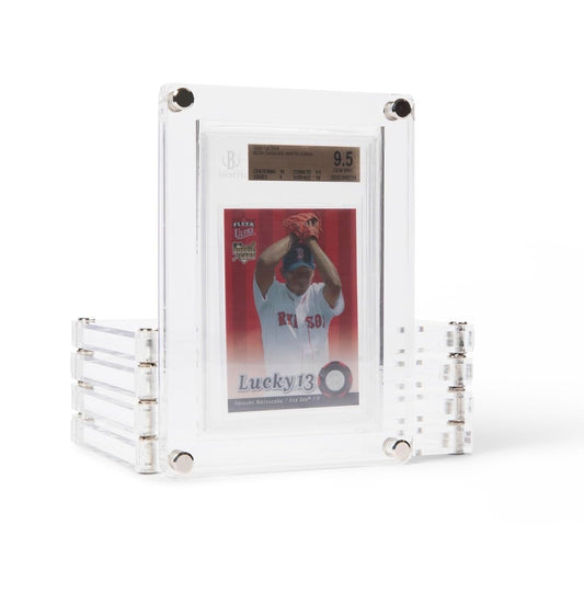 Graded Card Protector - Storage Case for Graded Trading Cards Fits PSA BGS Many More | Screw Down Design for Security and Protection | Heavy Duty Acrylic Display Sleeve Protects Sports Cards Slabs