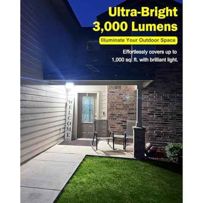 Outdoor Solar LED Flood Lights: Waterproof Security Patio Lights with Remote Control, 6500K Bright Illumination Dawn to Dusk Lighting for Fence, Yard, Backyard, Wall, House