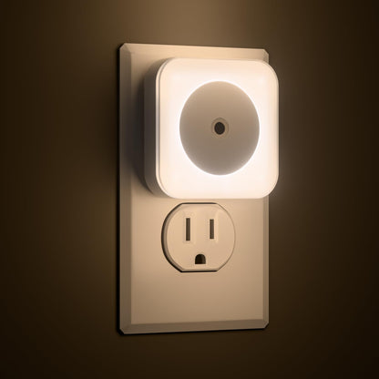 6-Pack LED Night Lights Plug into Wall,Bright Nightlight Auto-On/Off and Dimmable,0.5W Plug in Socket Night Light,Smart Sensor,Daylight White,for Adults Kids Bedroom Bathroom Hallway Kitchen Decor
