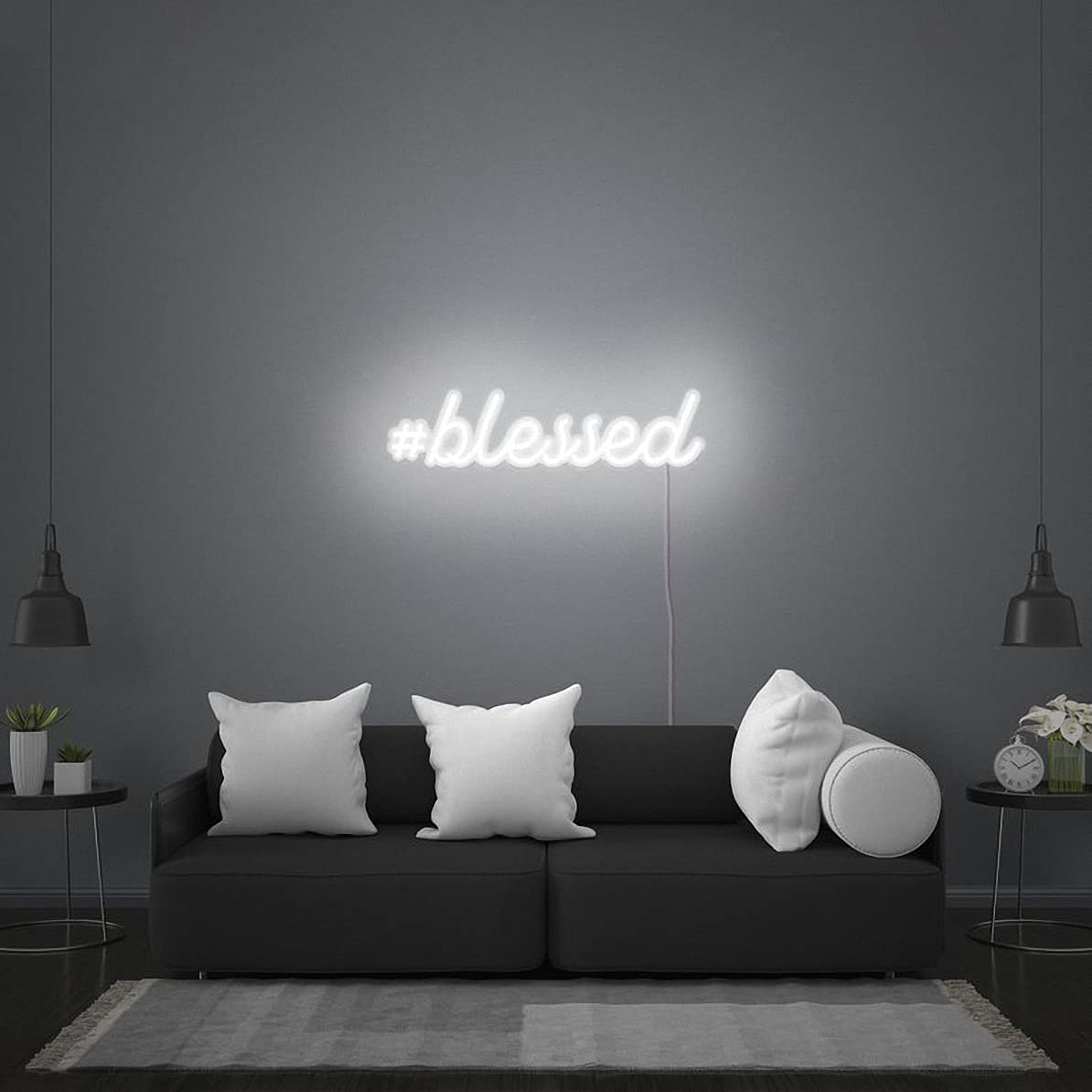 Ulalaza LED Neon Sign Night Light for Wall Party Décor Bedroom Room Bar Wedding Home Birthday Art Decoration Christmas with USB Chain Light modulator 5v (lets party blue)