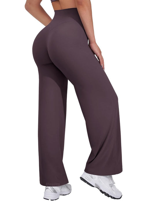 VOYJOY Straight Leggings Bottoms Wide Leg Pants for Women 29"/ 31.5"/33"/35" High Waist Stretch Casual Sweatpants