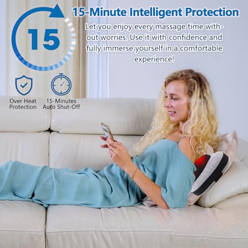 Massage Pillow, Neck and Back Massager with Heat, Shiatsu Massage Pillow for for Back, Shoulder, Leg, Foot, Gift for Men Women Mom Dad, Stress Relax at Home Office and Car