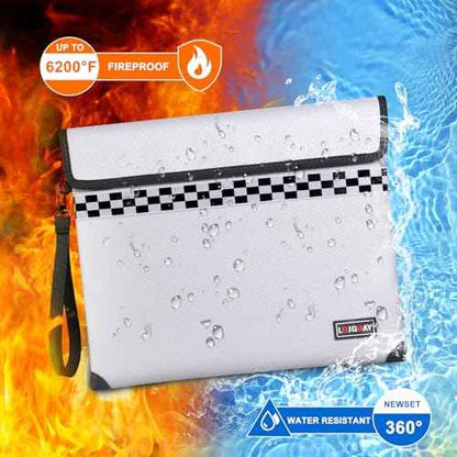 Upgraded Fireproof Document Bag - with 6200¡ÆF Heat Insulated, Fireproof Money Bag for Cashwith Fireproof Zipper, 9 Layers of Functional Materials, Water Fire Proof Bag Fireproof Bag (Silver, 13"x11")