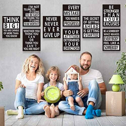 Zonon 9 Pcs Inspirational Wall Decals Spiritual Motivational Wall Stickers Positive Quotes Sayings Phrases Decals for Library Home School Office Art Decorations, 8 x 10 Inches