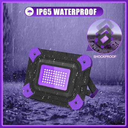 T-SUN Rechargeable Black Lights, Battery Powered Black Lights for Fishing Portable Blacklights for Glow Party Body Paint Fluorescent Poster Neon Party 4 Packs