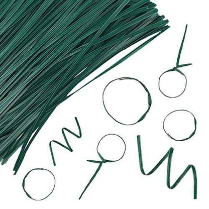 POYEE 6" 15cm Garden Twist Ties Plastic Garden Plant Support Cable Cord Ties (100, Green)