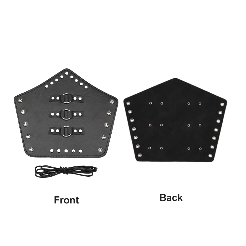 1Pair Adults Faux Leather Arm Guards Bracers Cosplay Leather Arm Gauntlet Wristband Wrist Armor Medieval Belt Leather Buckle Bracers for Men Women(COLOR:black)