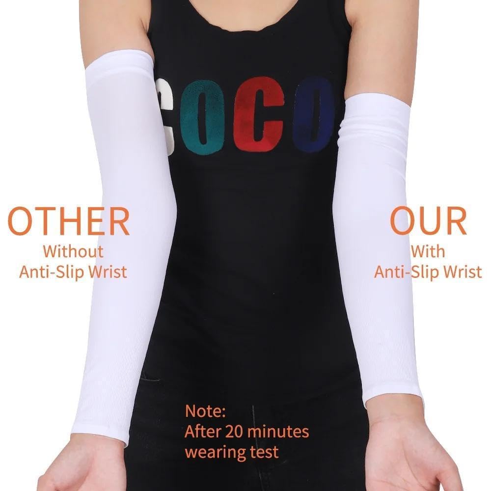 1PAIRS Arm Sleeves for Thumb Men Women, UV Sun Protection Compression Tattoo Sleeve Cover Up for Basketball Volleyball