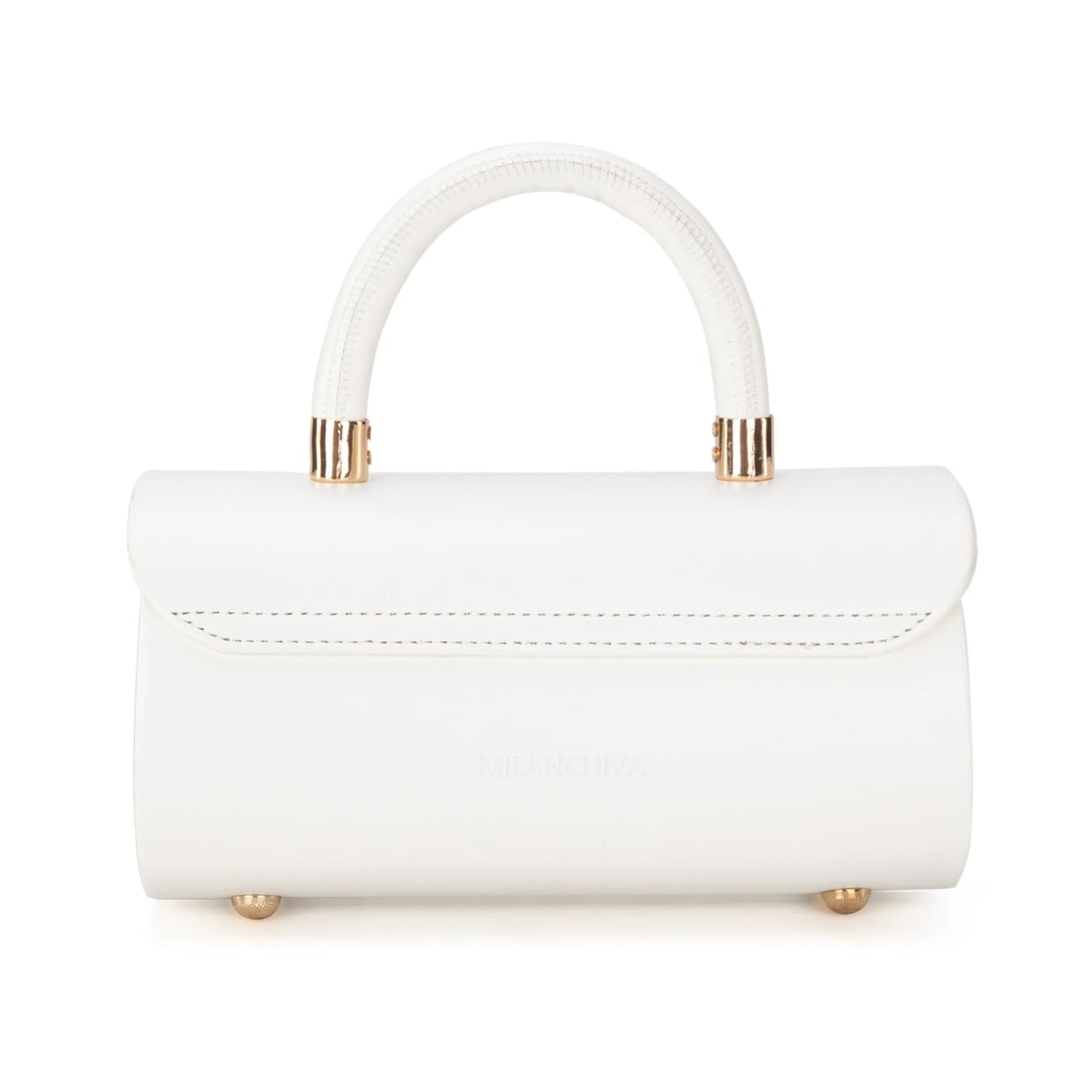 Milan Chiva Small Purses for Women Designer Mini Top Handle Purse Cute Handbags Barrel Shape Purse MC-400WT