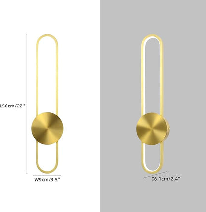 JAYMP Modern Wall Sconce Dimmable LED Wall Light Fixture, Hardwired Wall Lamp for Living Room, Dining Room, Bedroom, Hallway, Lobby, Entryway (Brushed Gold, H56cm/22inch)