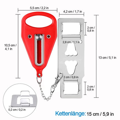 Portable Door Lock, Door Chains Security, Pack of 2 Travel Lock Security Lock, Home Door Additional Lock, Black and Red