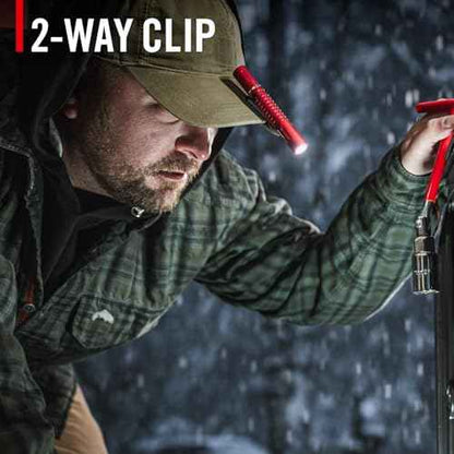 COAST XT10R 280 Lumen USB-C Rechargeable Pocket Flashlight/Penlight with TWIST FOCUS and Two-Way Clip, 3 Bite Caps included, Pocket Size for EDC, Work and Emergencies, RED