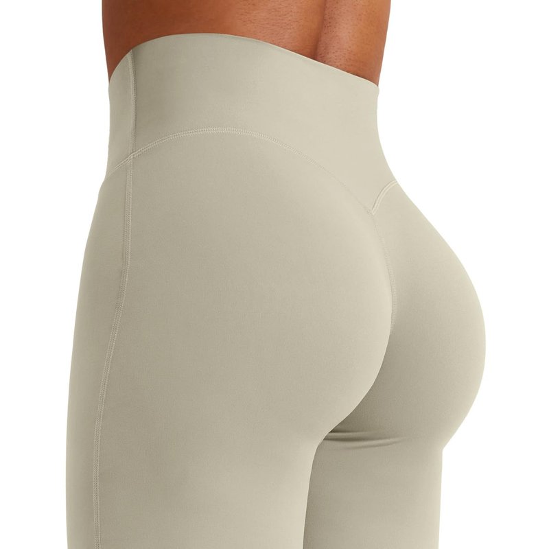 YEOREO Workout Leggings Womens No Front Seam Straight Leggings 29" High Waist Buttery Eddiy Gym Yoga Pants Light Sand XL