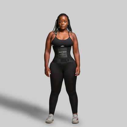 Sculpt Snatch Hourglass Waist Trainer for Women – Adjustable Sweat Band for Stomach, Tummy Control & Workout Waist Trimmer(BLACK, Medium)