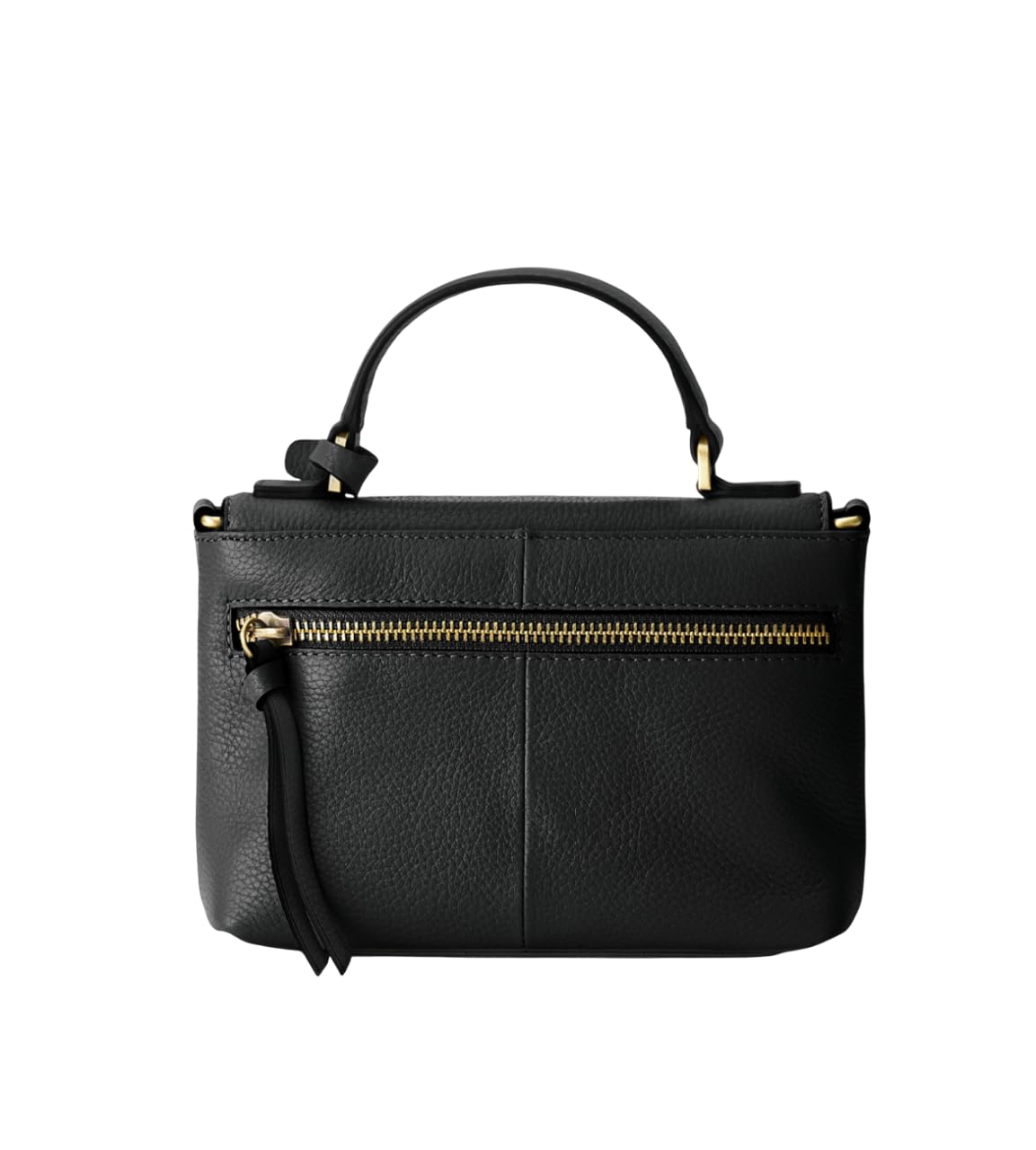 DANEAULT Mini Satchel Clutch — The Hannah - Italian Pebbled Leather Clutch - Crossbody & Shoulder Bag with Detachable Strap - RFID Protection - Compact & Elegant - Women's Handbag - Black