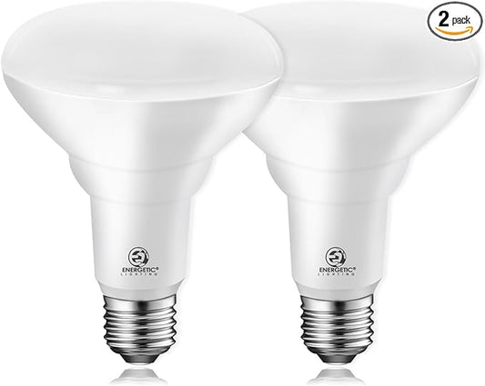 Energetic BR30 LED Recessed Light Bulb, 9W=75W, 3000K Warm White, 900LM, Dimmable Ceiling Flood Light Bulb for Cans, CRI80+, 2Pack
