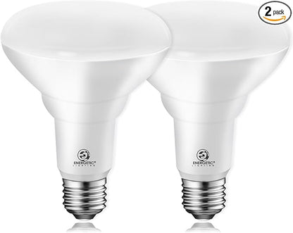 Energetic BR30 LED Recessed Light Bulb, 11W=75W, 5000K Daylight, 900LM, Dimmable Ceiling Flood Light Bulb for Cans, CRI80+, 2Pack