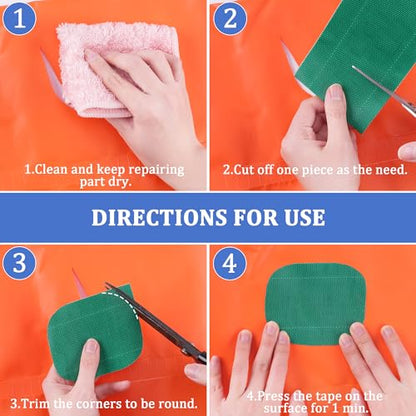 HONGTAIHSENG Clear Tent Tape, Outdoor Awning Repair Tape, 3.1In x 16.4FT Boat Covers Repair Kit for Tarpaulin, RV Covers, Sail, Canopy, Strong Adhesive Tape, UV-Resistant, PE