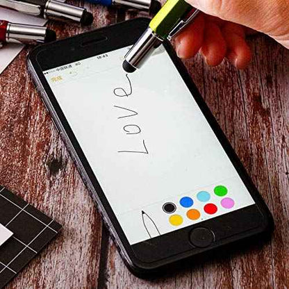 Zhanmai 8 Pcs Gift Pen for Men 6 in 1 Multitool Pen with Ruler Level Refills Screwdriver Stylus for Dad Boyfriend Husband Birthday Christmas Gift(Gold, Black, Silver, Yellow, Red, Green, Blue, Gray)