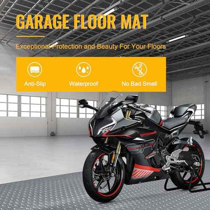 4x6 FT Garage Floor Mat, 2.8mm Thickened Flooring Roll Diamond Plate PVC Rubber Trailer Mat, Non-Slip Floor Mat for Garage, Warehouse, Gyms, Boats, Pickup Truck, Gray