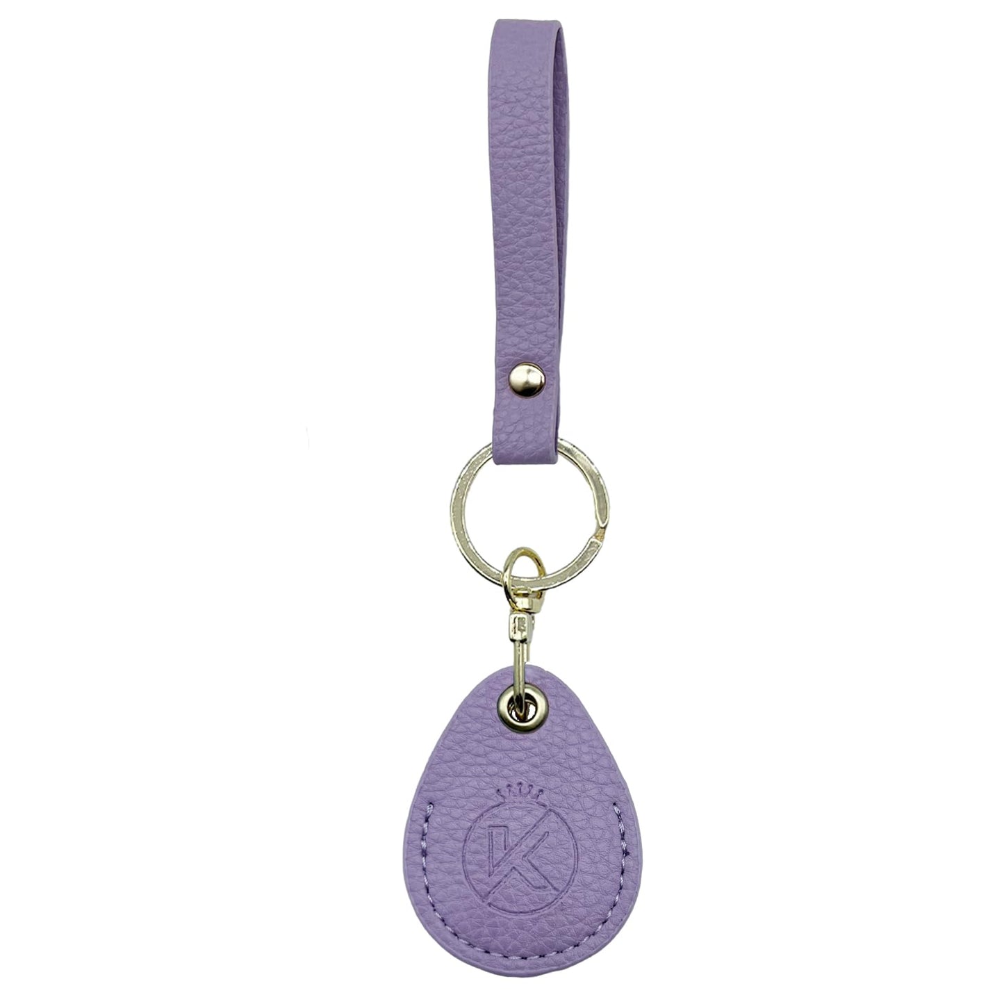 KRSURERICHER Leather Key Fob Holder, Access Card Key Chains RFID Protector, NFC Smart Key tag Case Keychain for Broken Key