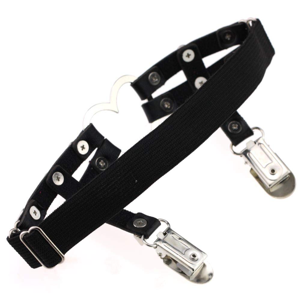 Women Sexy Leather Heart Garters Punk Rock Rivet Stud Leg Ring 2pcs